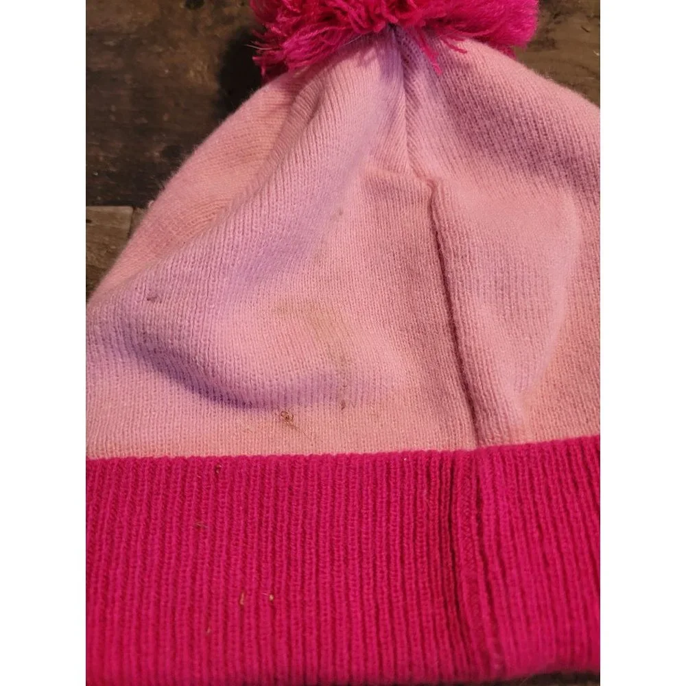 Pink winter hair love sequin‎ hat pom pom